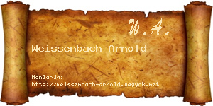 Weissenbach Arnold névjegykártya